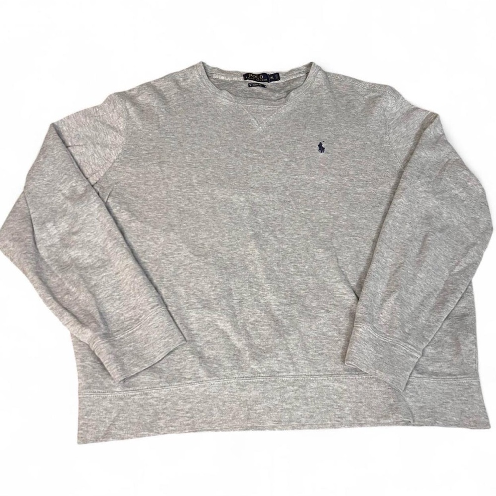 Polo Ralph Lauren Estate Rib Crewneck Sweatshirt Gray XL Cotton Pony Logo